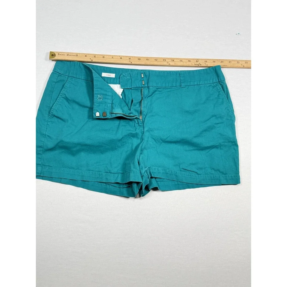LOFT Outlet Shorts Womens 16 Green Chino 4 Inseam Twill Casual Flat Front Summer